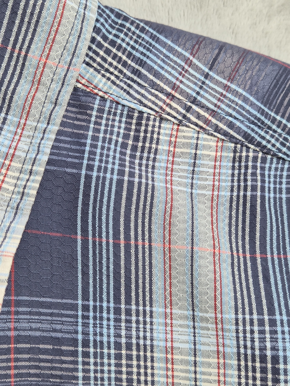 Eddie Bauer Travex Fishing Shirt M Blue Plaid Hiking Camping Travel Performance - Picture 4 of 8